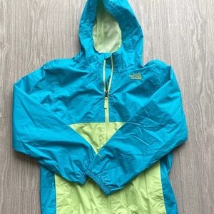North Face Turquoise Jacket Windbreaker girls XL